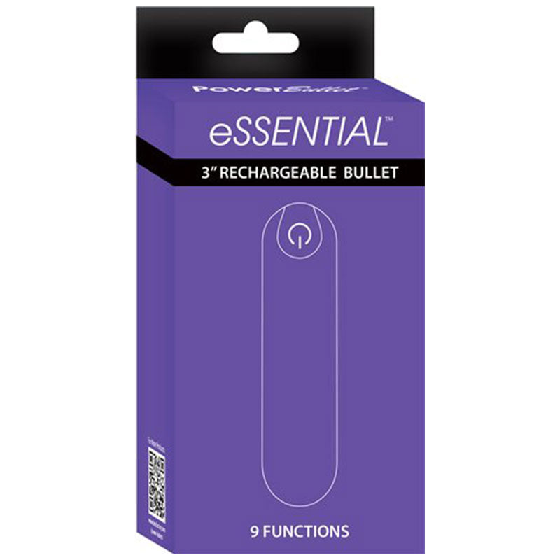 Powerbullet eSSENTIAL Rechargeable 3 in. Bullet Vibrator Purple-0