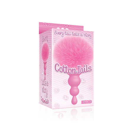 The 9's Cottontails Silicone Bunny Tail Butt Plug Beaded Pink-0