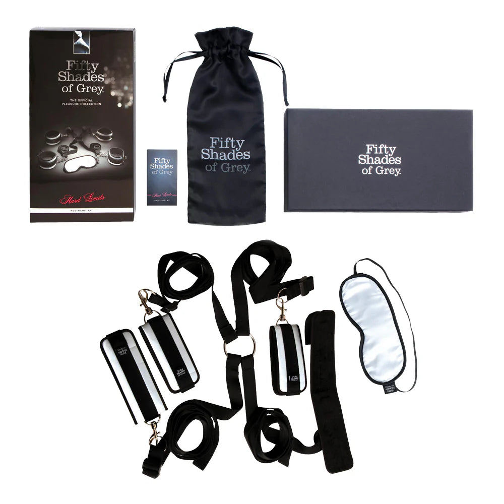 Fifty Shades of Grey Hard Limits 4-Piece Restraint Kit Black/Silver